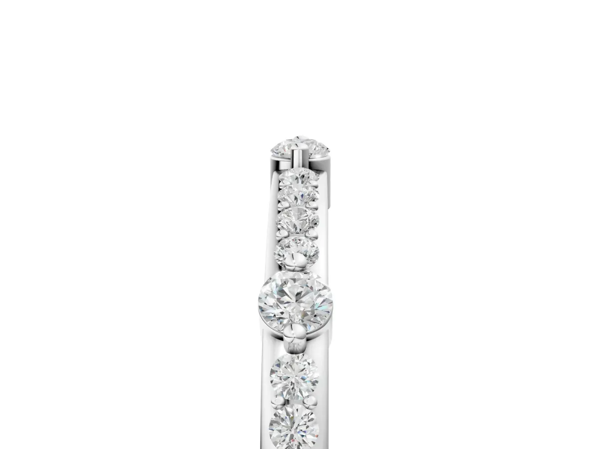 Round Diamond Pavé Eternity Band with Prong Setting White gold