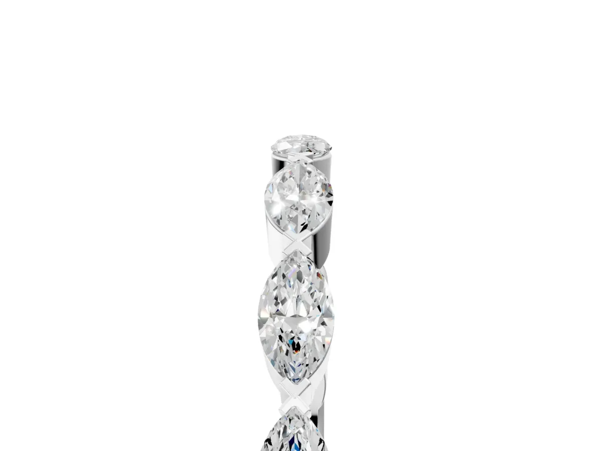 Marquise Diamond Eternity Band with Bezel Setting White gold