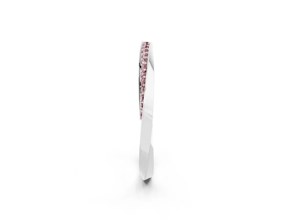 Pavé Round Morganite Twist Band White gold