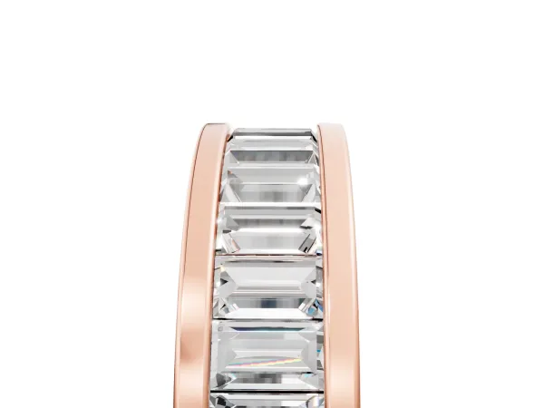 baguette Cut eternity band with channel set Rose gold