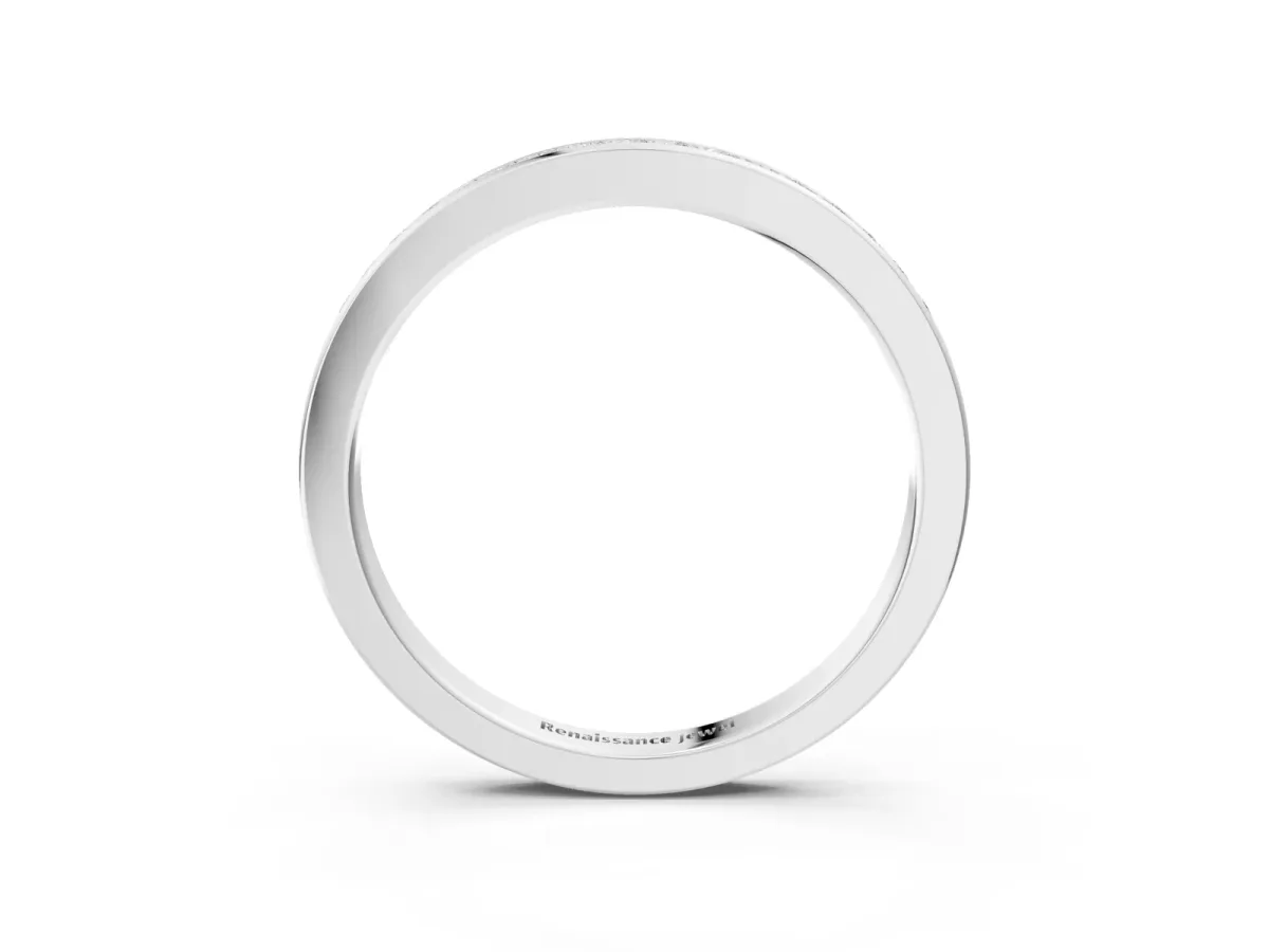 Round Diamond Eternity Band with Pavé Setting Silver