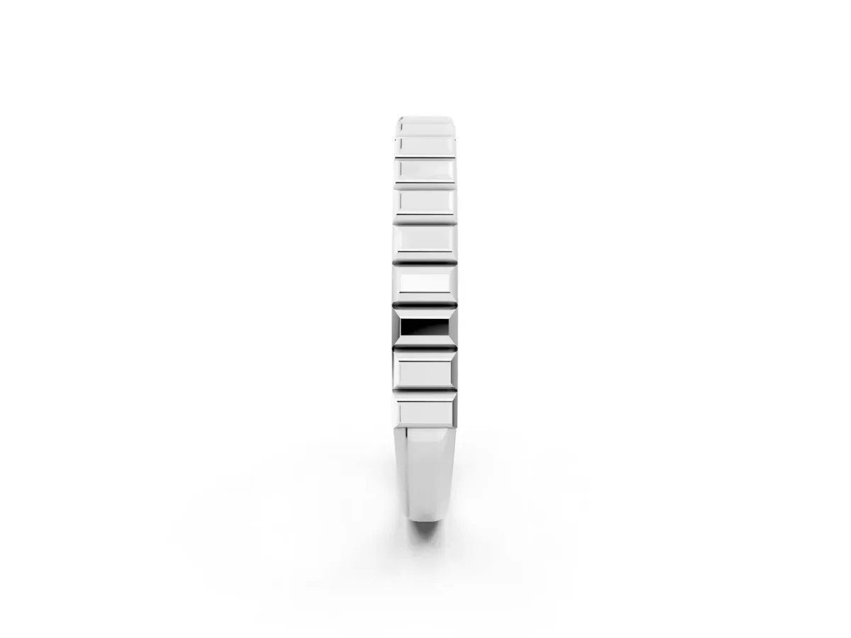 White Gold Ribbed Eternity Band White gold