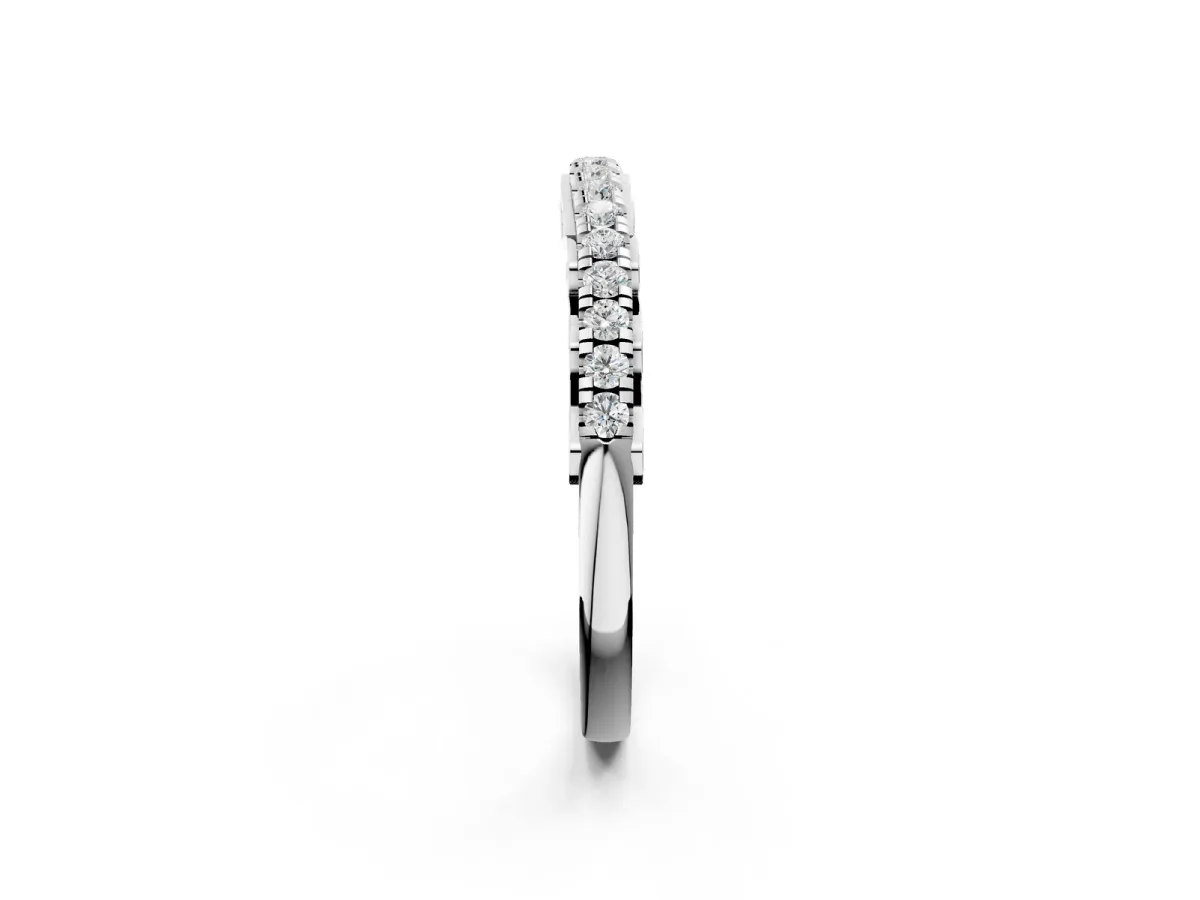Round Cut Diamond Prong Set Eternity Band Silver