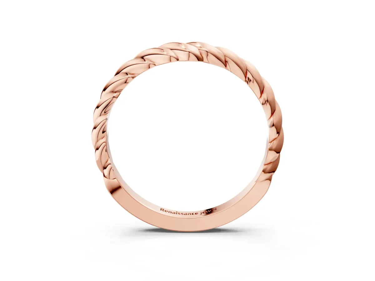Marquise Diamond Twist Eternity Band with Bezel Setting Rose gold