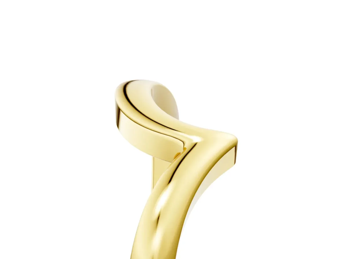 Chevron V-Shaped Contour Band Yellow gold