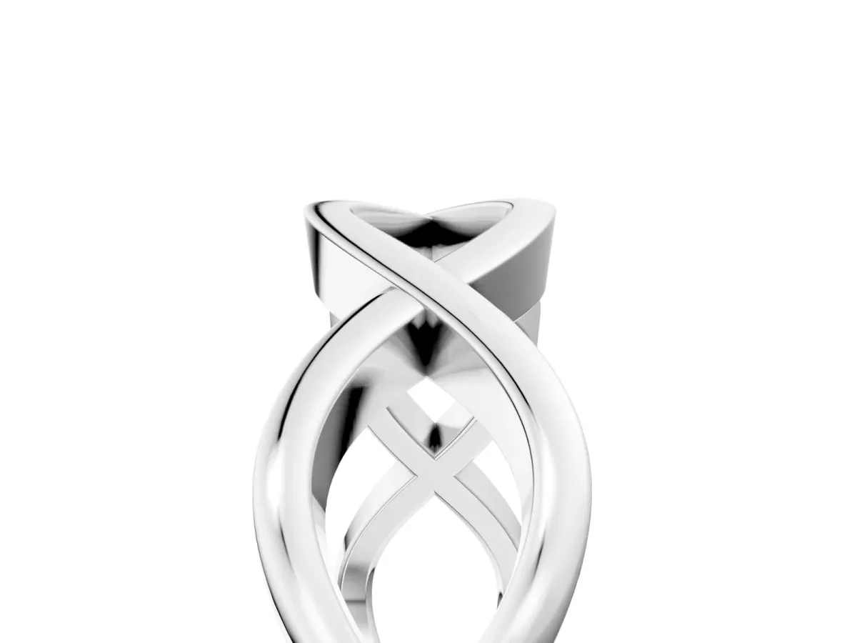 Twisted Infinity Plain Band Silver