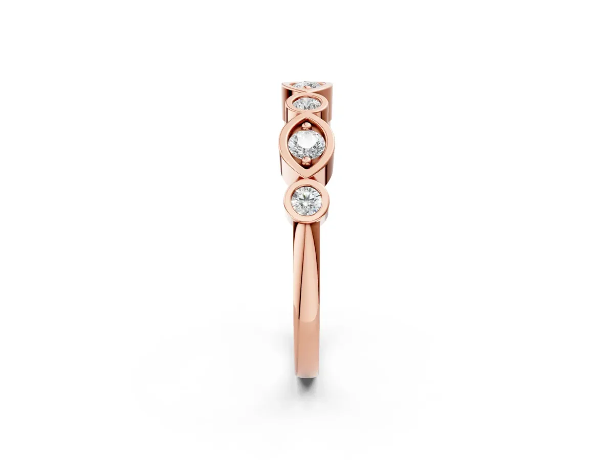 Bezel Set Mixed Shape Diamond Eternity Band Rose gold