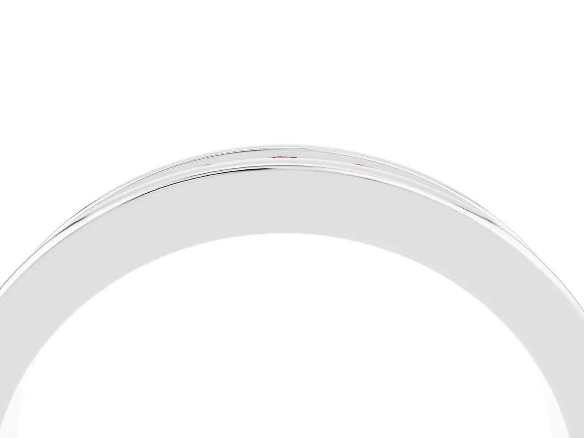 Channel Set Round Garnet Eternity Band Platinum