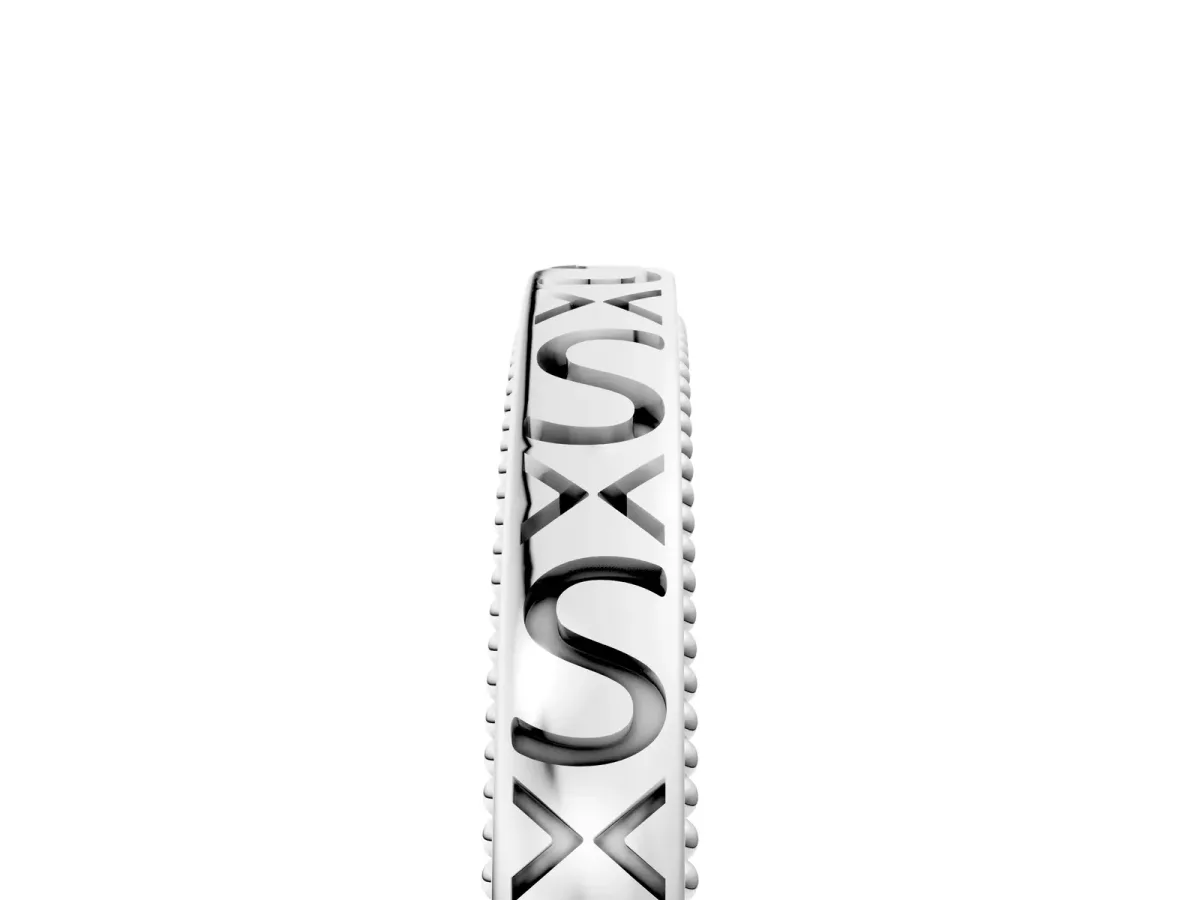 Vintage Engraved Milgrain Band Silver