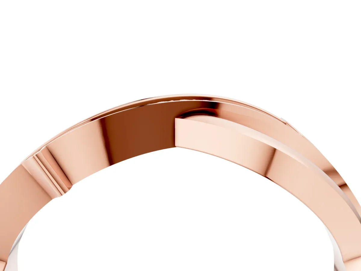 Pavé Round Diamond Twist Band with Channel Setting Rose gold