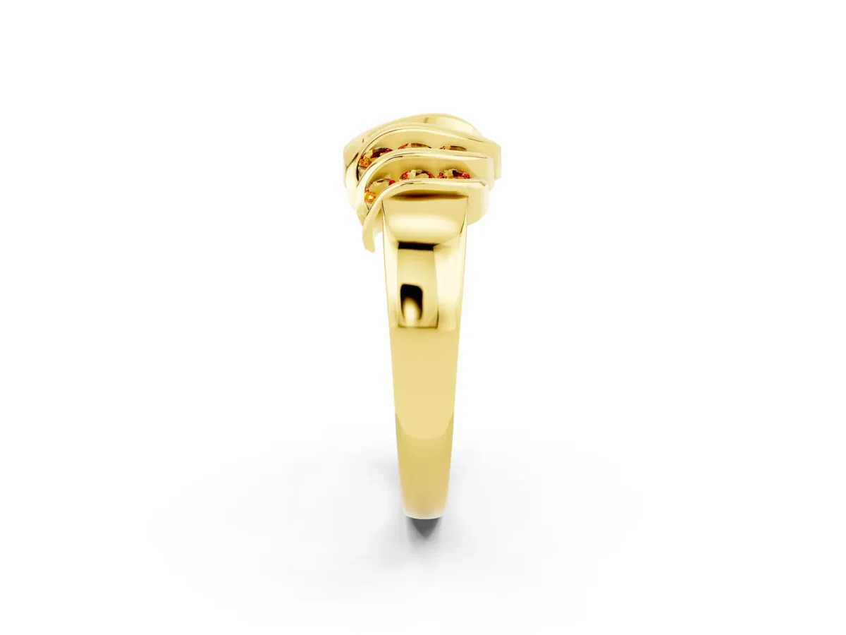 Round Citrine Multi-Row Crossover Band Yellow gold