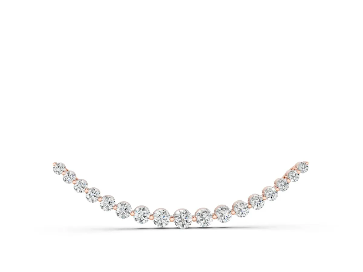 Round Diamond V-Prong Bar Pendant Rose gold