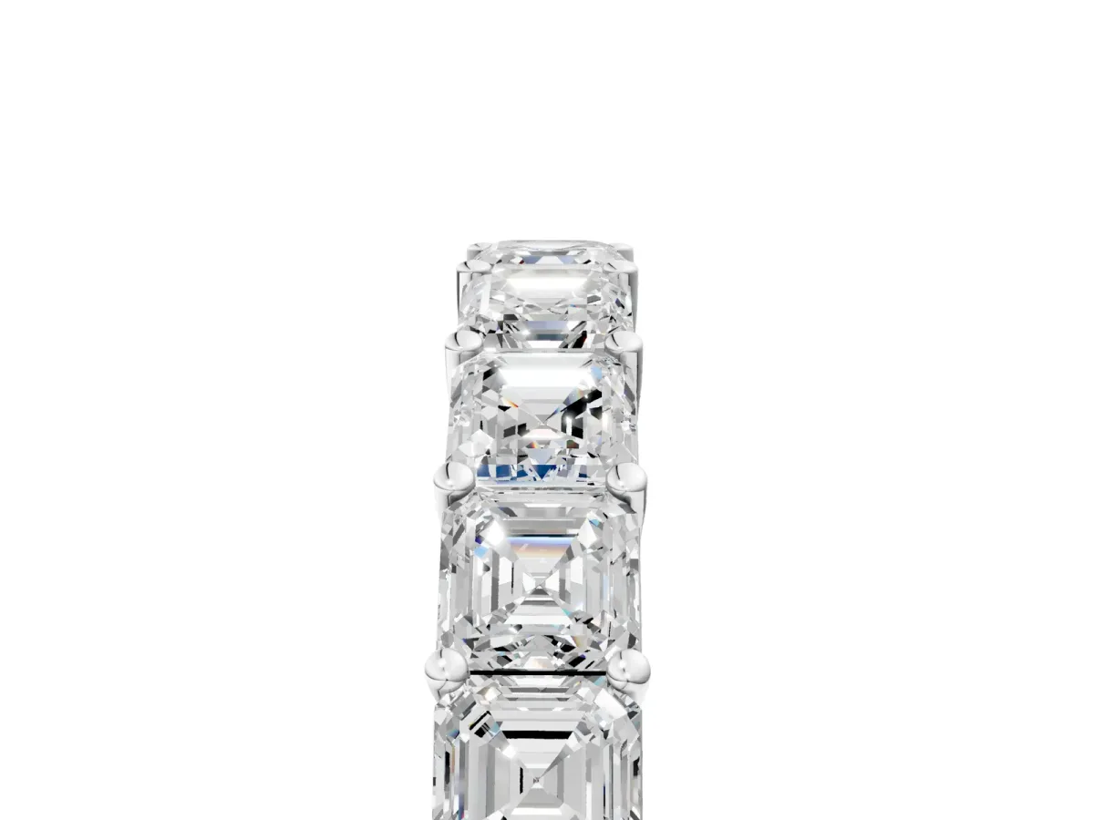 Asscher Cut Eternity Band with Shared Prong Setting Platinum