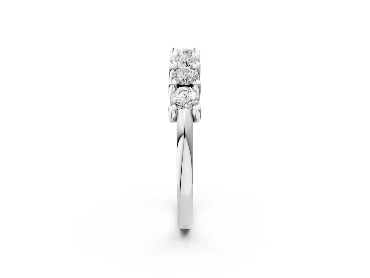 Round Diamond Prong-Set Half Eternity Band Platinum