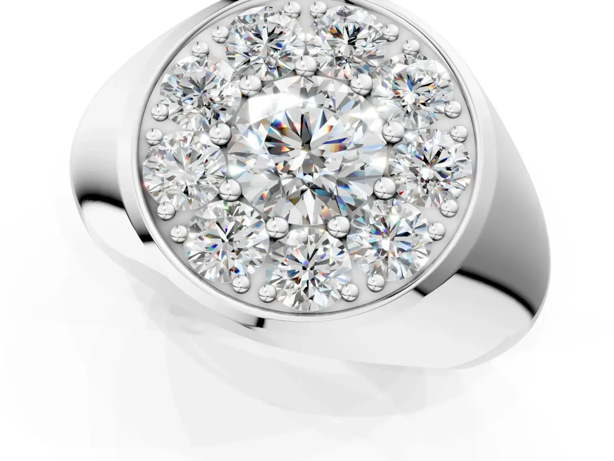 Round Diamond Dome Promise Ring Platinum