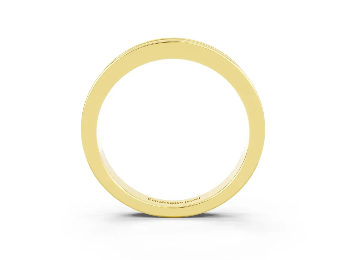Channel Set Round Tanzanite Eternity Band Yellow gold