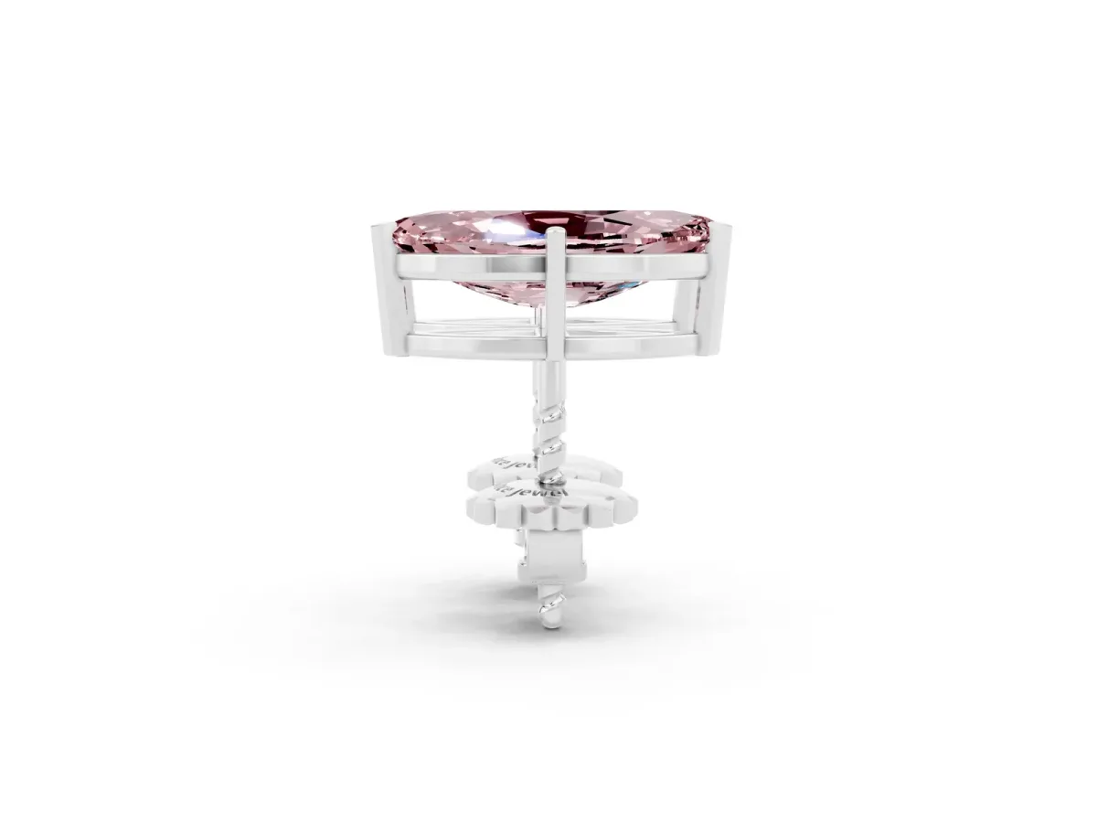 Marquise Cut Morganite Stud Earrings Platinum
