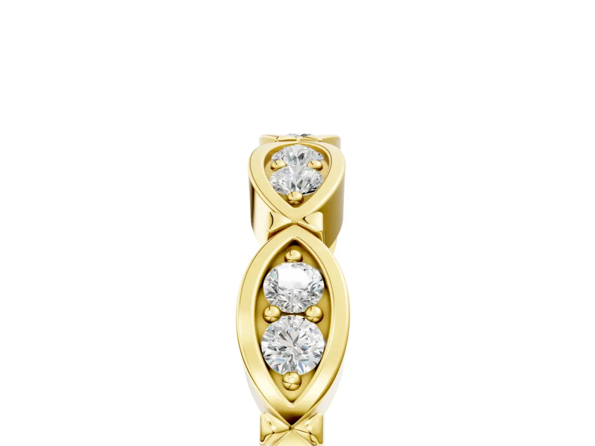 Marquise Diamond Bezel Set Eternity Band Yellow gold