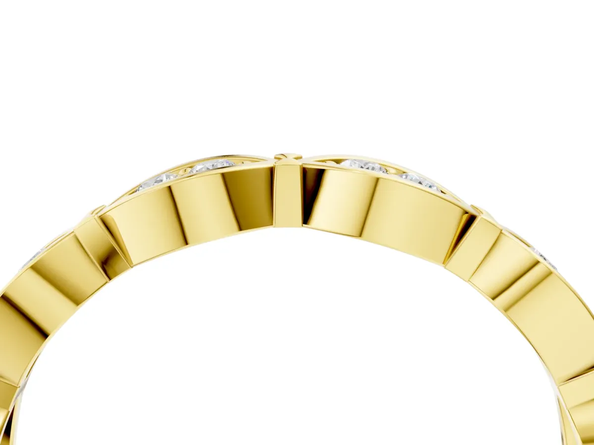 Marquise Diamond Bezel Set Eternity Band Yellow gold