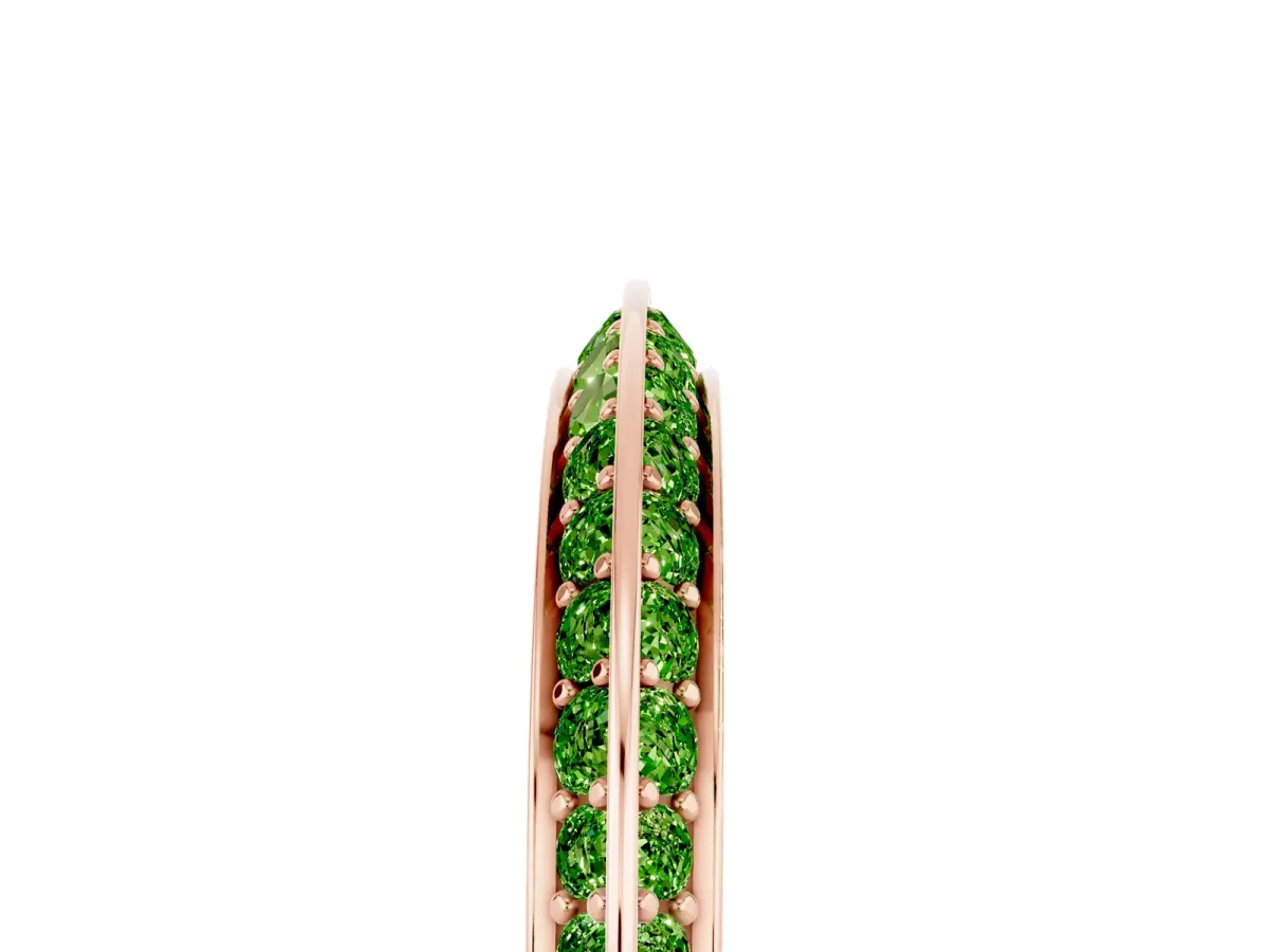 Double Row Pavé Round Peridot Eternity Band with Channel Setting Rose gold