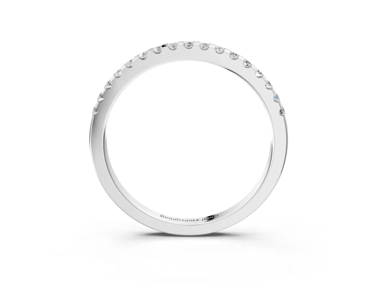 Round Diamond Half Eternity Prong Set Band Platinum