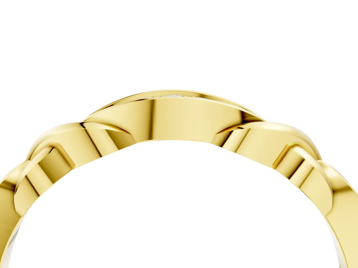 Twisted Marquise Diamond Pavé Band with Shared Prong Setting Yellow gold
