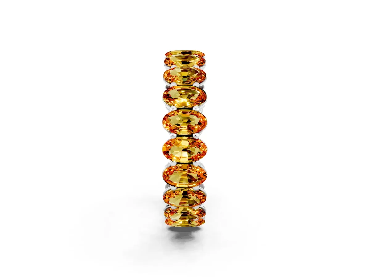 Oval Cut Citrine Eternity Band with Shared Prong Setting Silver