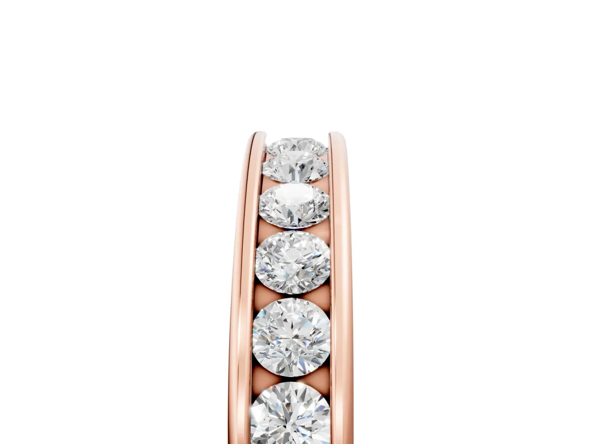 Channel Set Round Diamond Eternity Band Rose gold