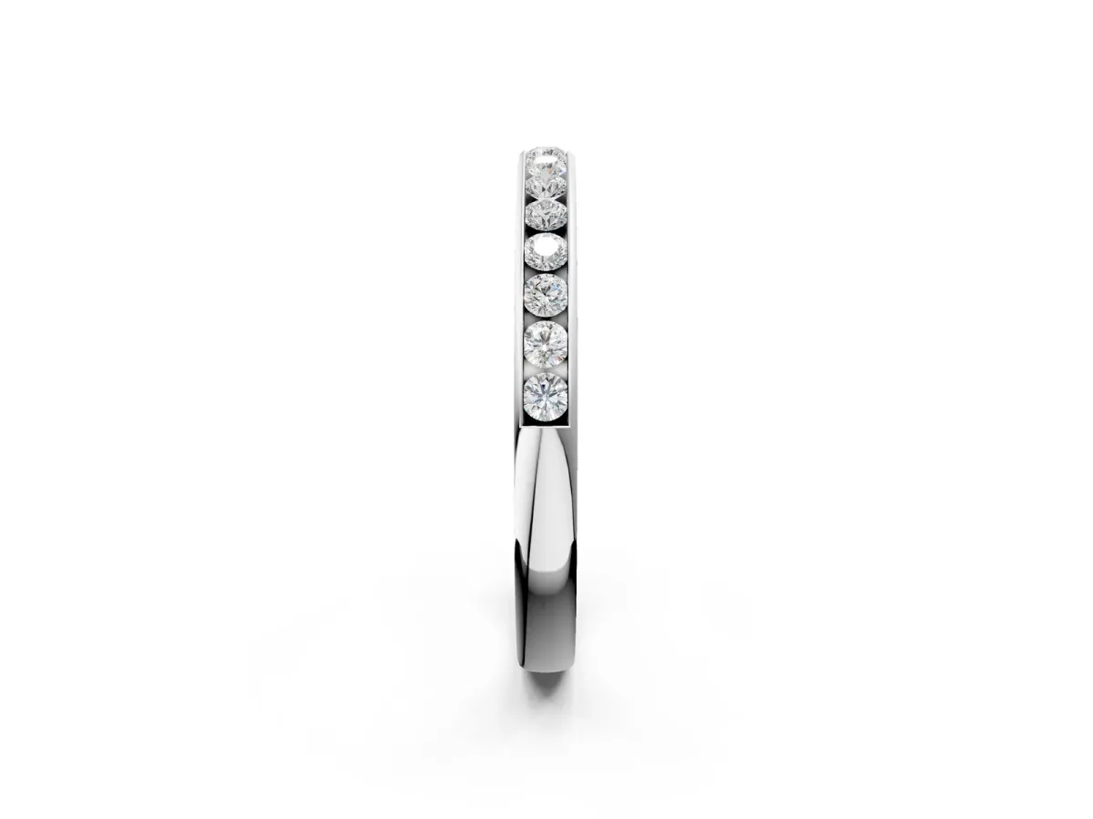 Round Cut Diamond Channel Set Eternity Band Platinum