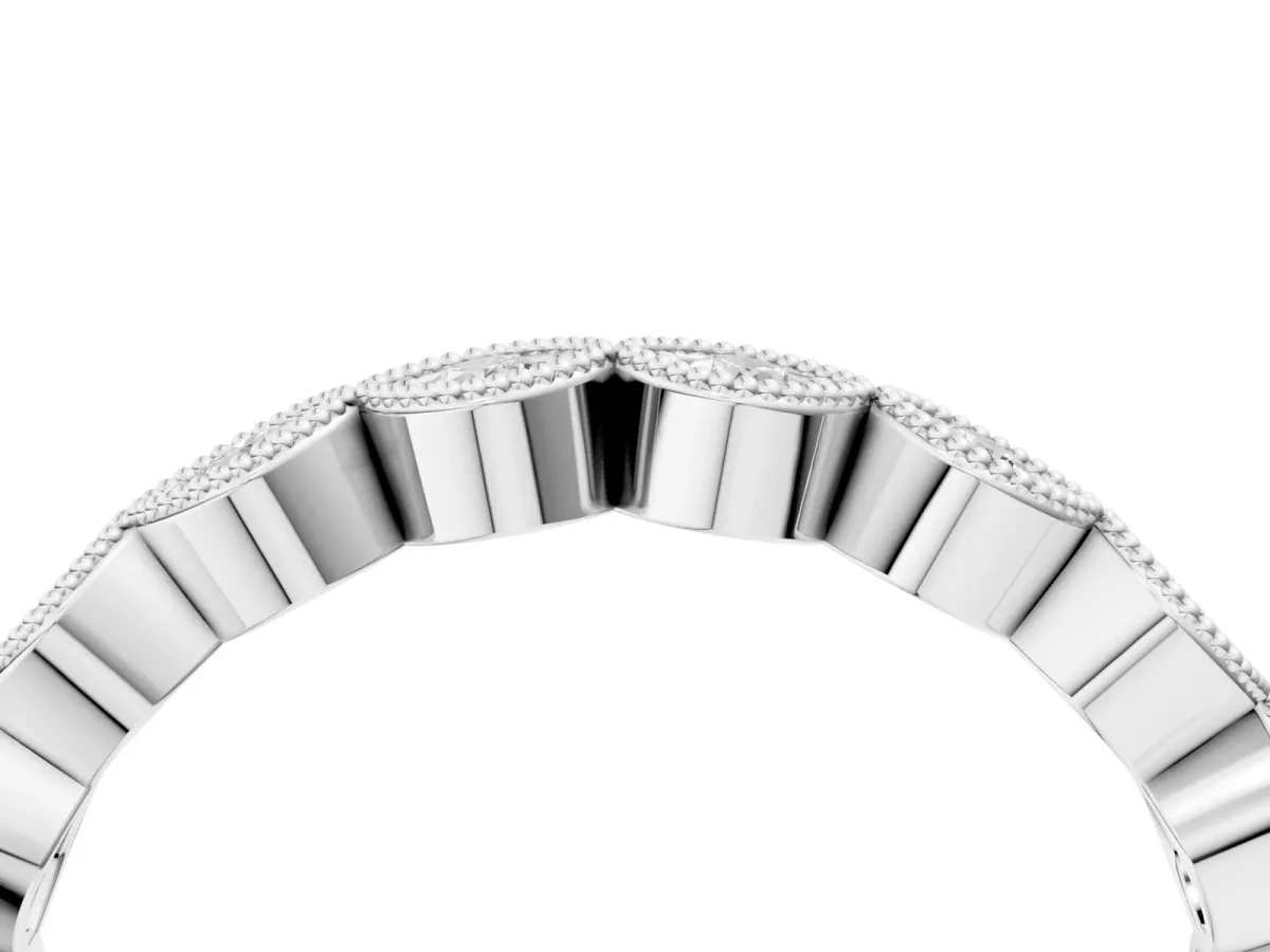 Milgrain Marquise Diamond Eternity Band with Bezel Setting Platinum