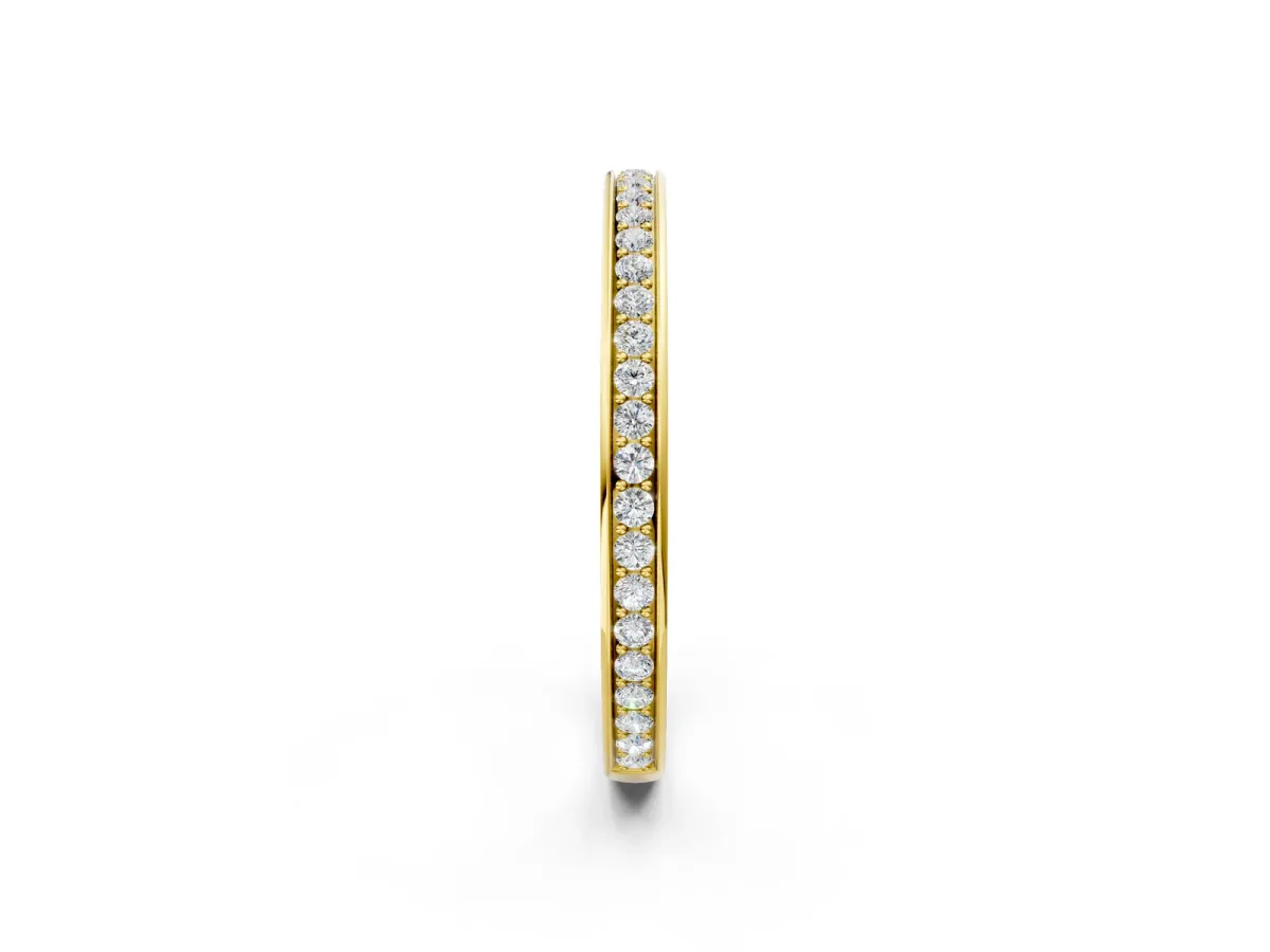 Round Diamond Eternity Band with Pavé Setting Yellow gold