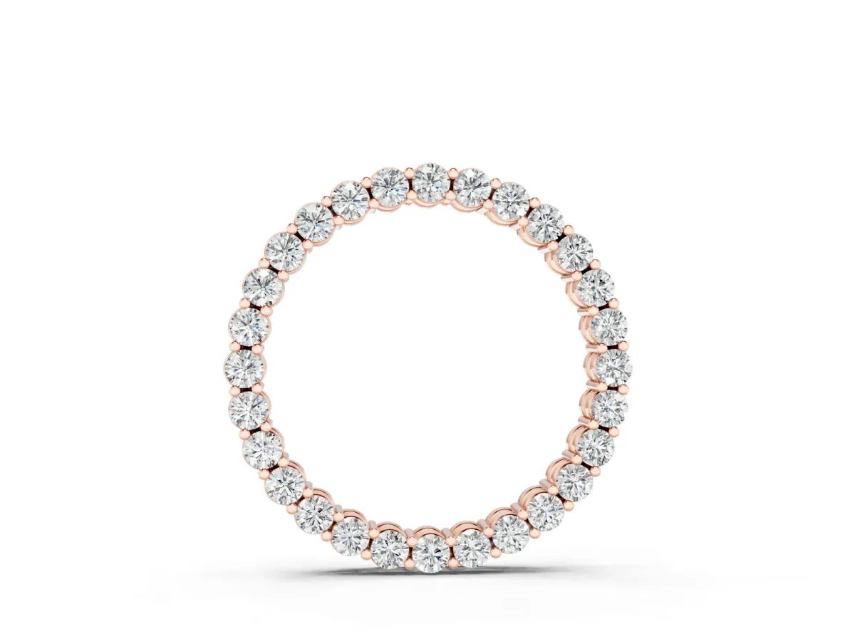 Round Diamond Prong Set Eternity Pendant Rose gold