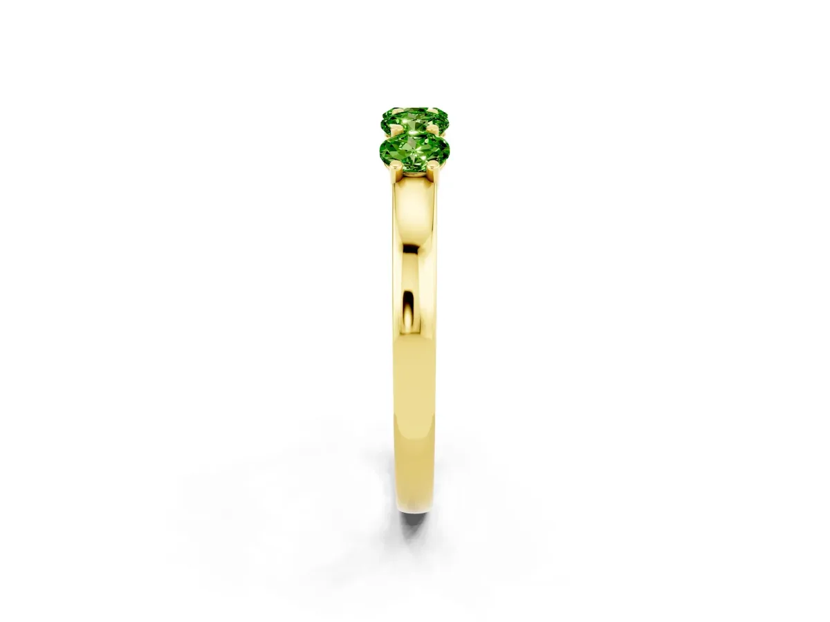Four-Stone Round Peridot Prong-Set Band Yellow gold
