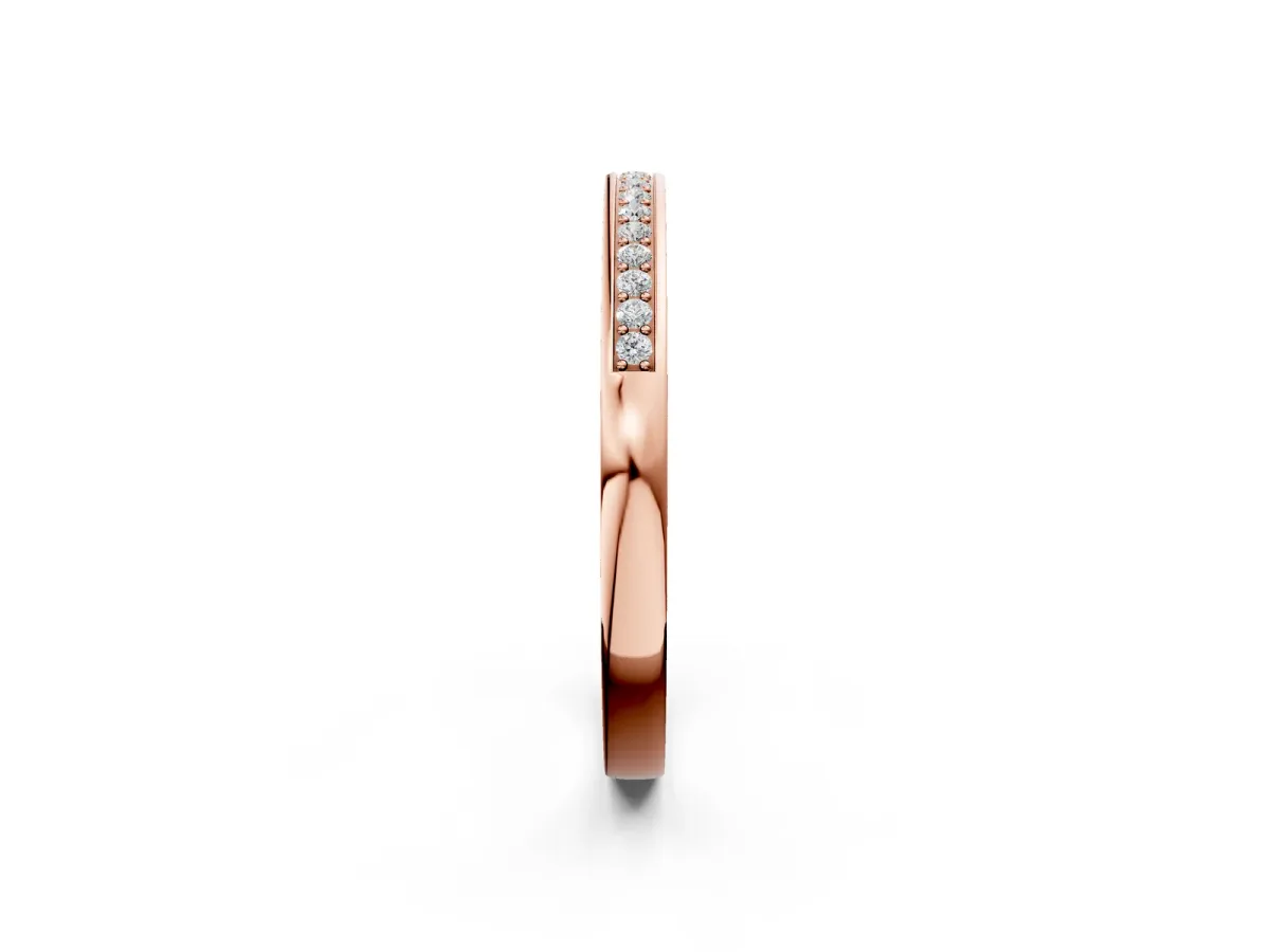 Round Diamond Half Eternity Pavé Band Rose gold