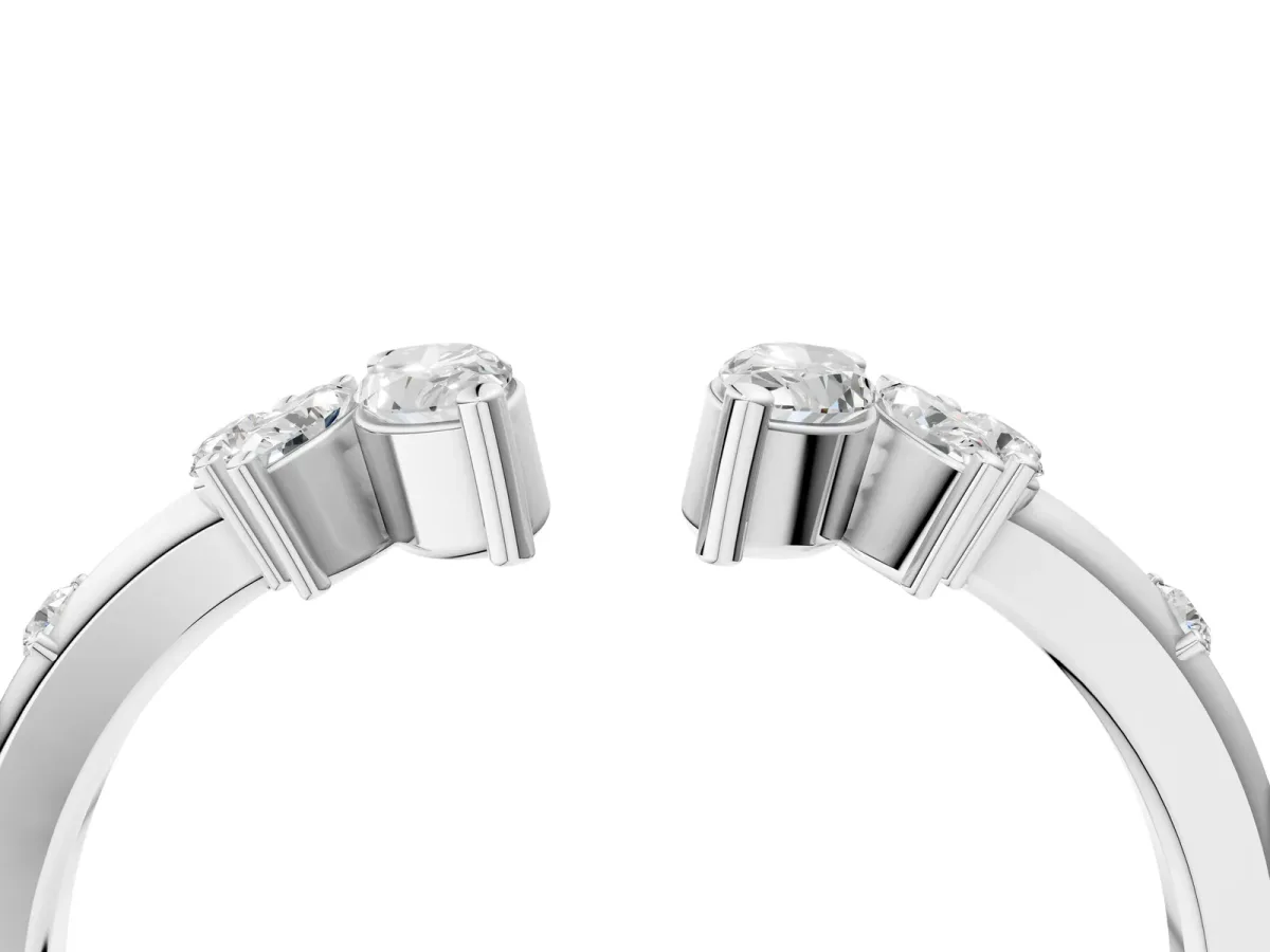 Open Marquise Cluster Diamond Band with Prong Setting Silver