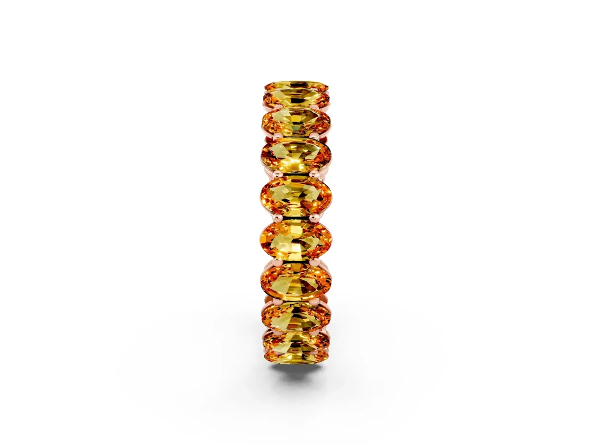 Oval Cut Citrine Eternity Band with Shared Prong Setting Rose gold