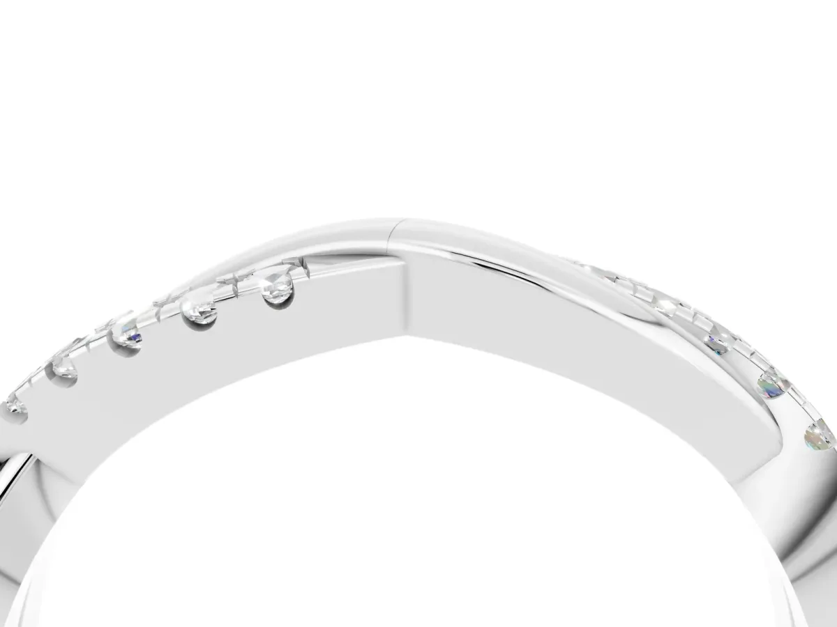Round Moissanite Twisted Infinity Band with Prong Setting Silver