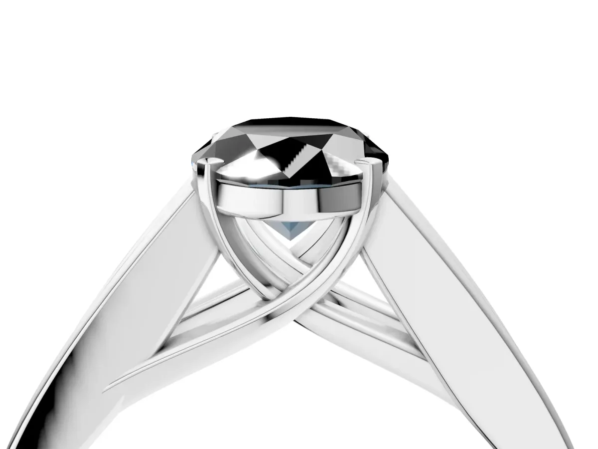 Fancy Black Oval Cut Cut Channel Set Solitaire Ring with Four-Prong Setting Silver