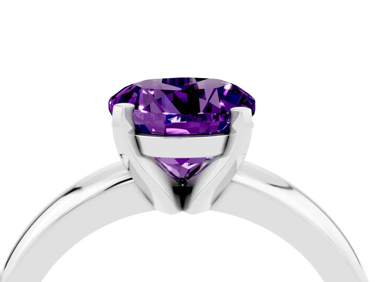 Pavé Round Garnet Twist Band Silver