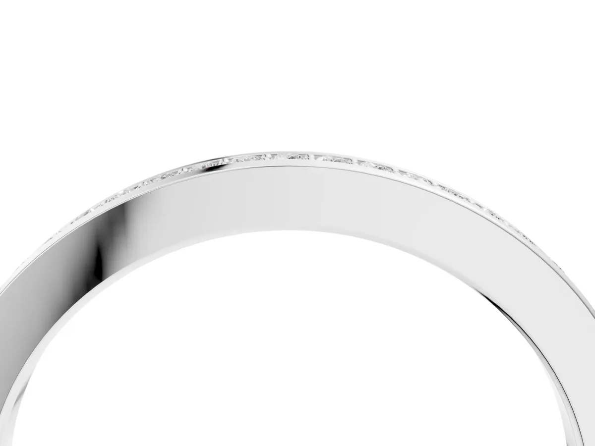 Round Diamond Half Eternity Pavé Band Silver