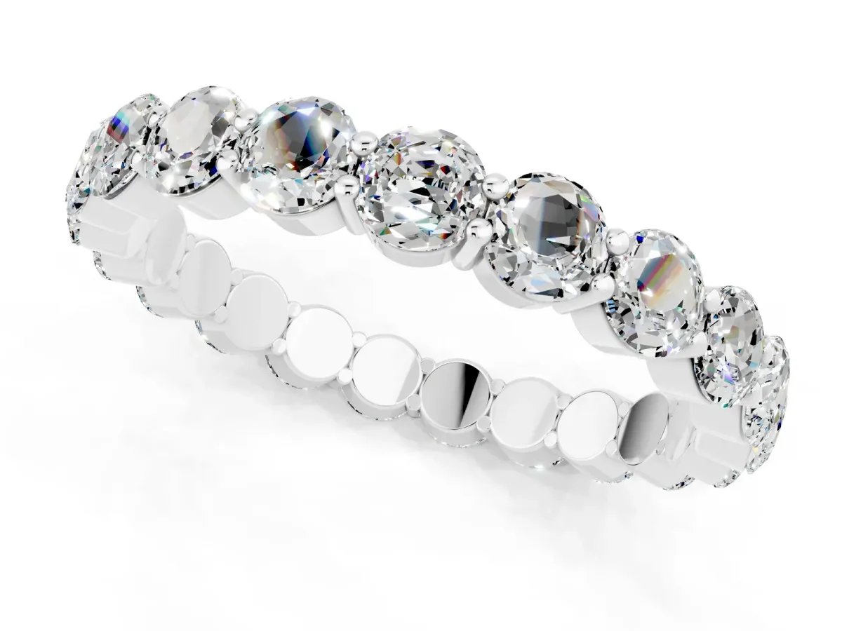 Round Moissanite Eternity Band with U-Prong Setting Platinum