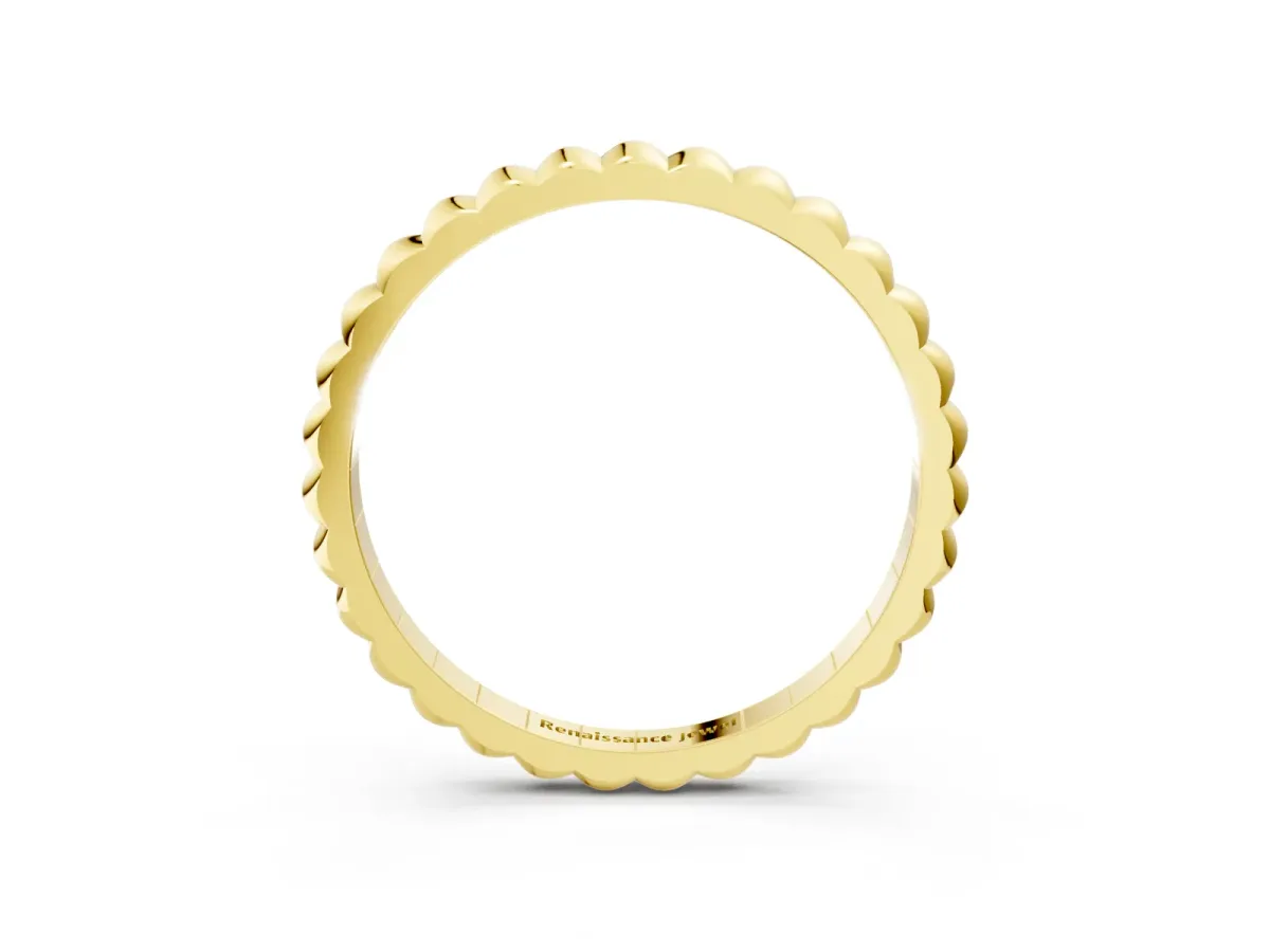 Bezel Set Round Stone Eternity Band Yellow gold