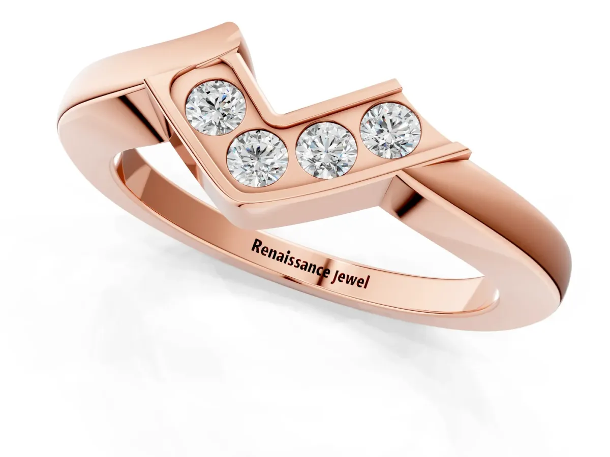 Channel-Set Round Diamond Twist Band Rose gold