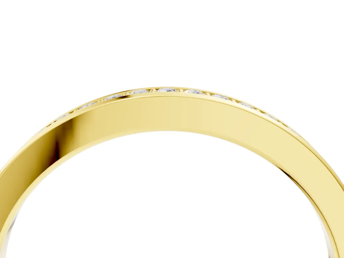 Round Diamond Pavé Set Eternity Band with Channel Setting Yellow gold