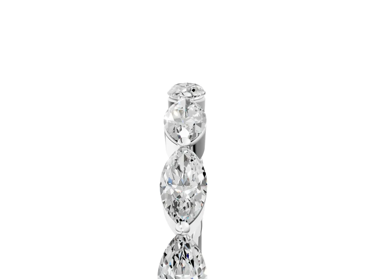 Marquise Diamond Half Eternity Band with Prong Setting White gold