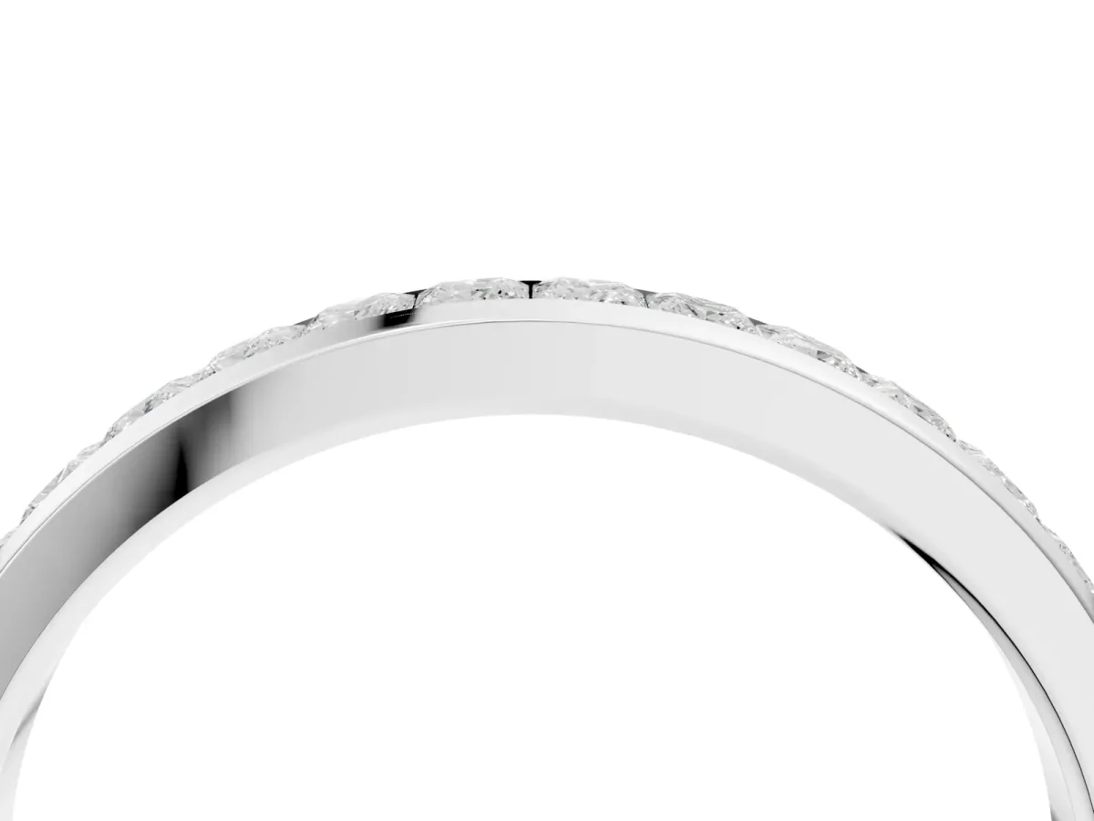Princess Cut Channel Set Diamond Eternity Band White gold