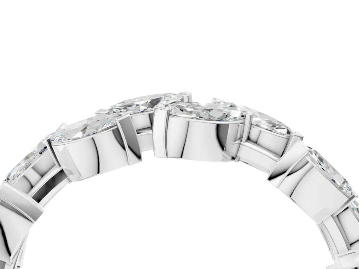 Marquise Diamond Eternity Band with Shared Prong Setting White gold