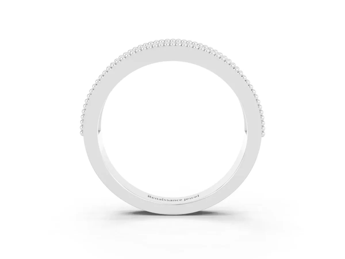 Round Ruby Twist Milgrain Band with Bezel Setting Platinum