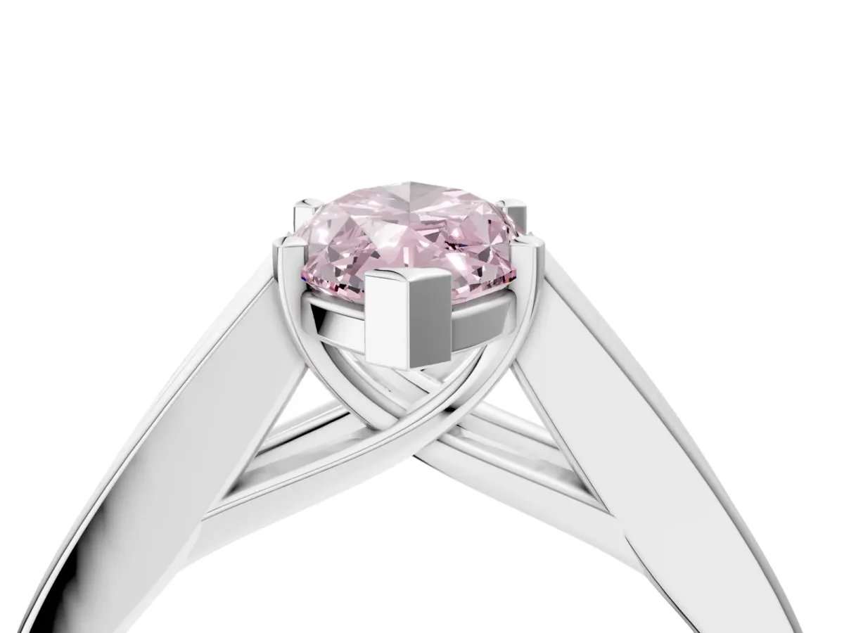 Fancy Pink Marquise Cut Cut Channel Set Solitaire Ring with Four-Prong Setting Silver