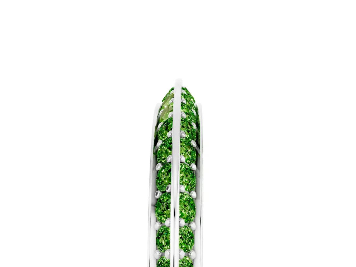 Double Row Pavé Round Peridot Eternity Band with Channel Setting Platinum